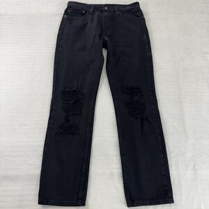 NEW Levis 511 Jeans Mens 31x30 Black Distressed Ripped Slim Fit Denim